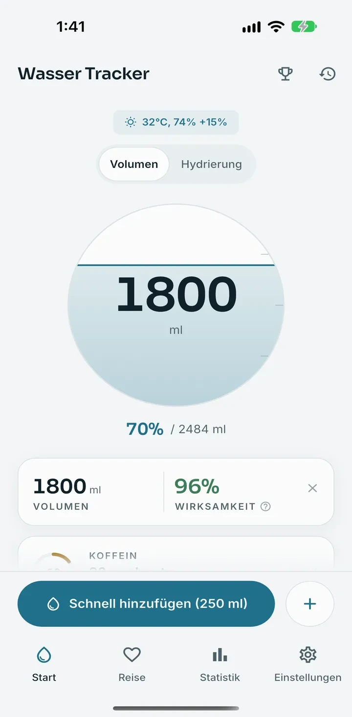 Water Tracker App Screenshot