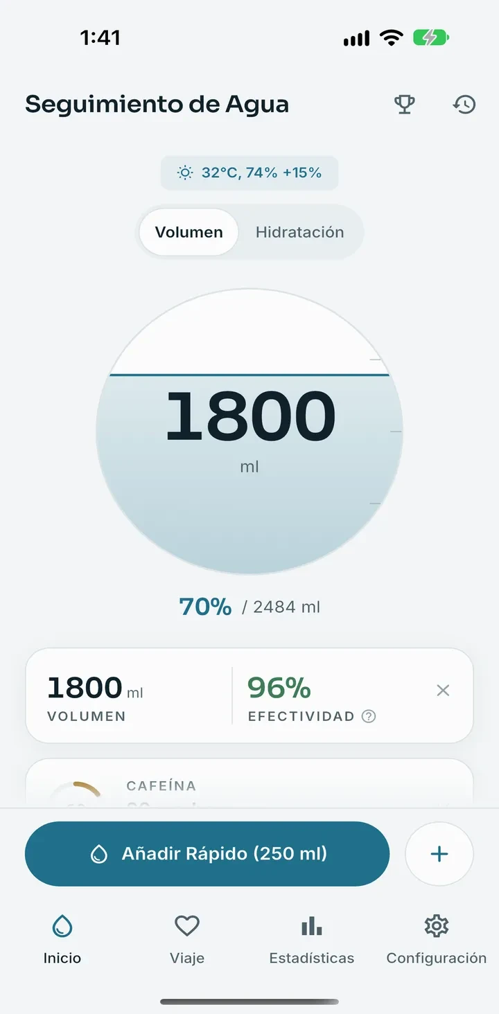 Water Tracker App Screenshot