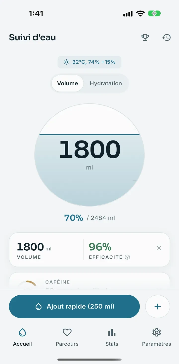 Water Tracker App Screenshot