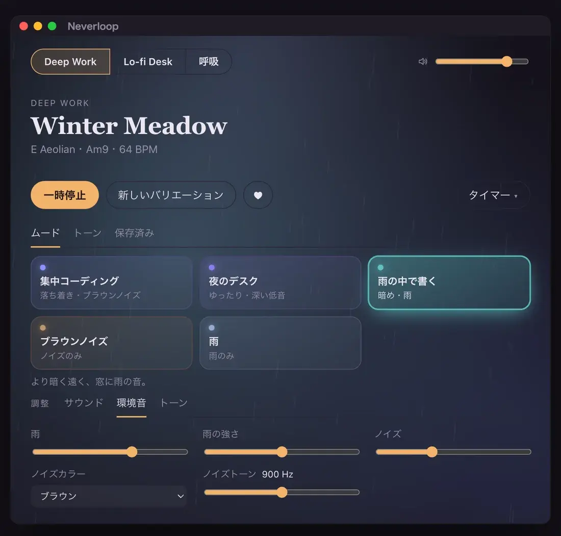 雨音とノイズ
