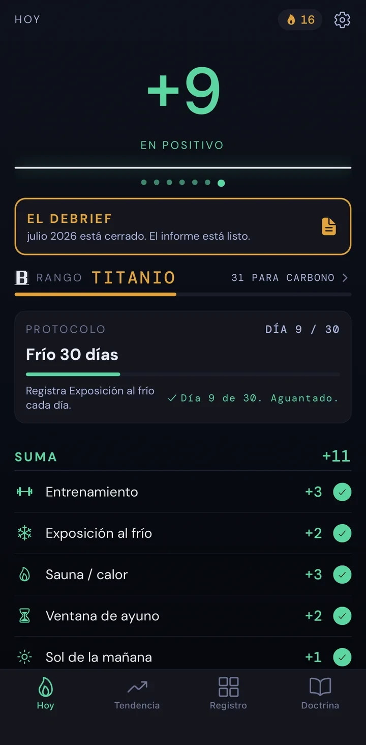 Baseline Discipline Tracker App Screenshot