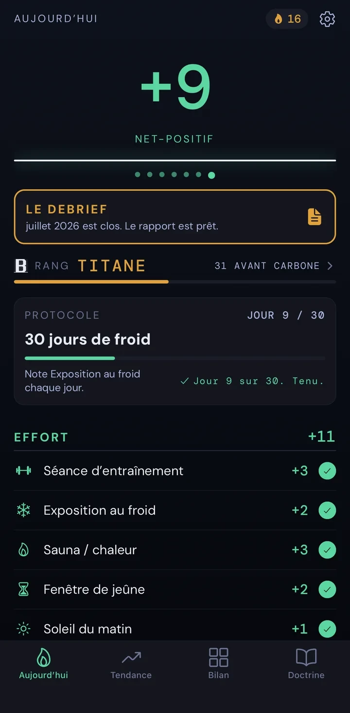 Baseline Discipline Tracker App Screenshot