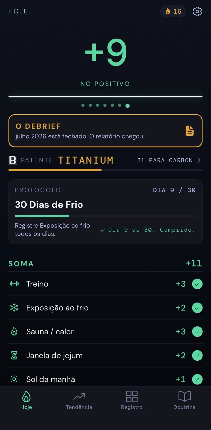 Baseline Discipline Tracker App Screenshot