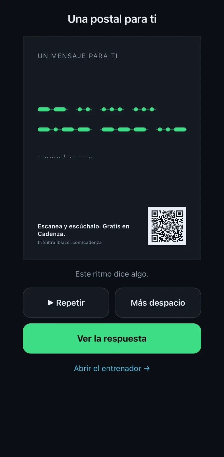 Cadenza Morse Code Trainer app screenshot