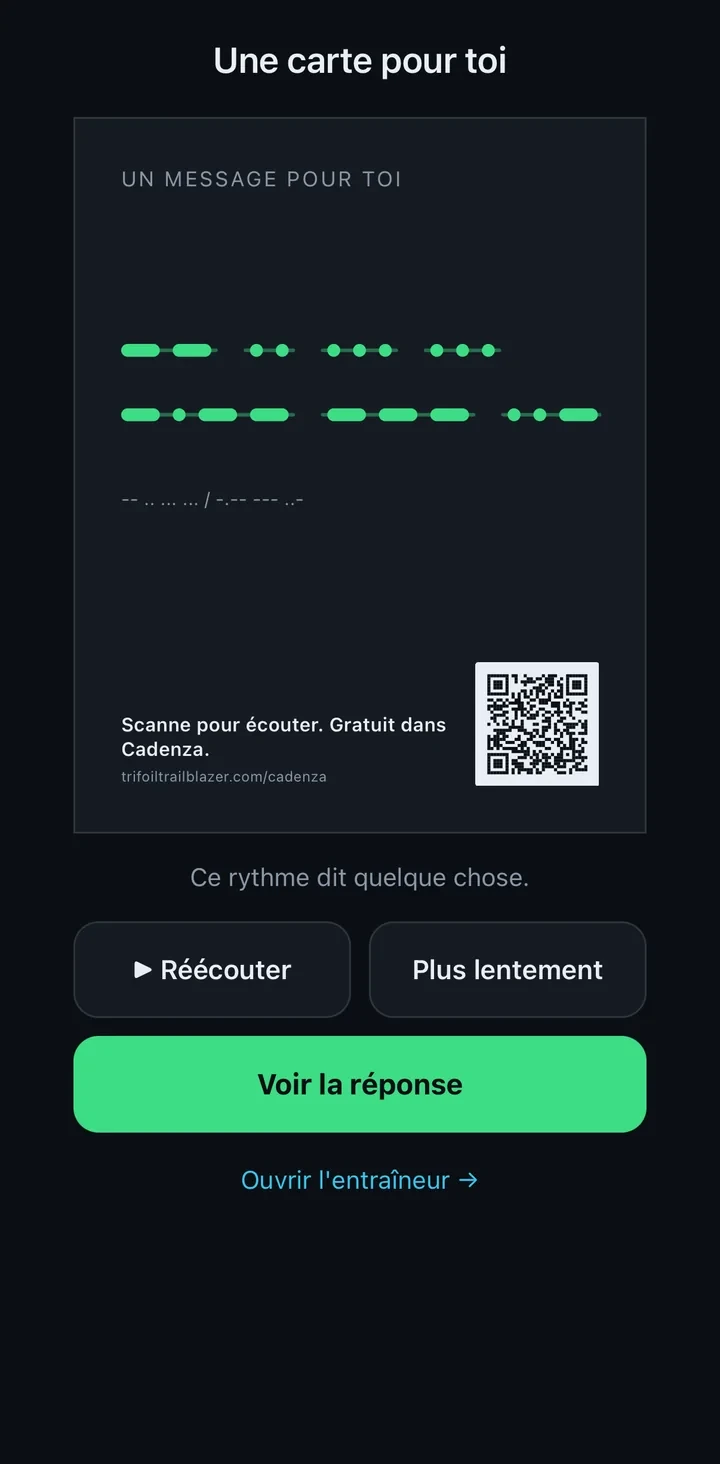 Cadenza Morse Code Trainer app screenshot