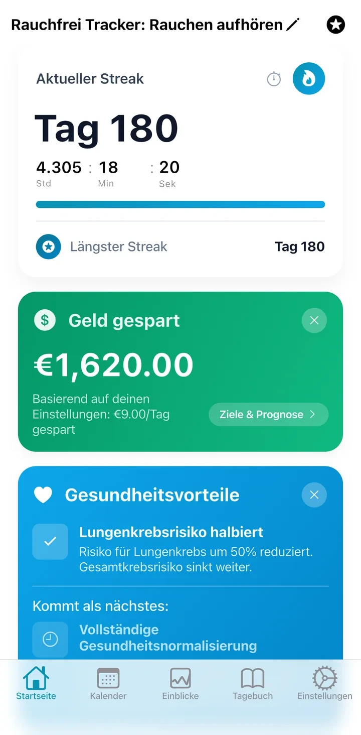 Smoke Tracker App Screenshot