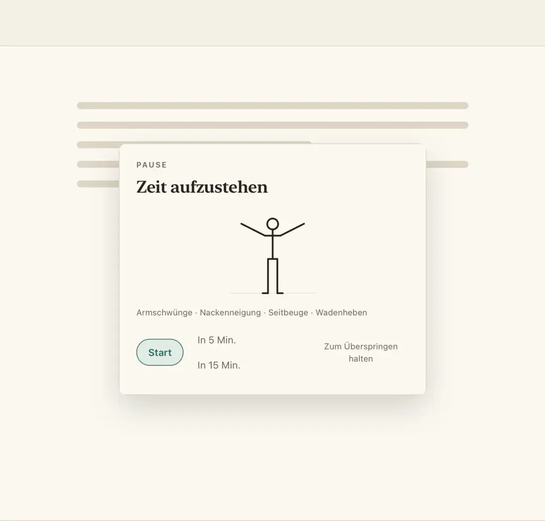 Die Pausenkarte