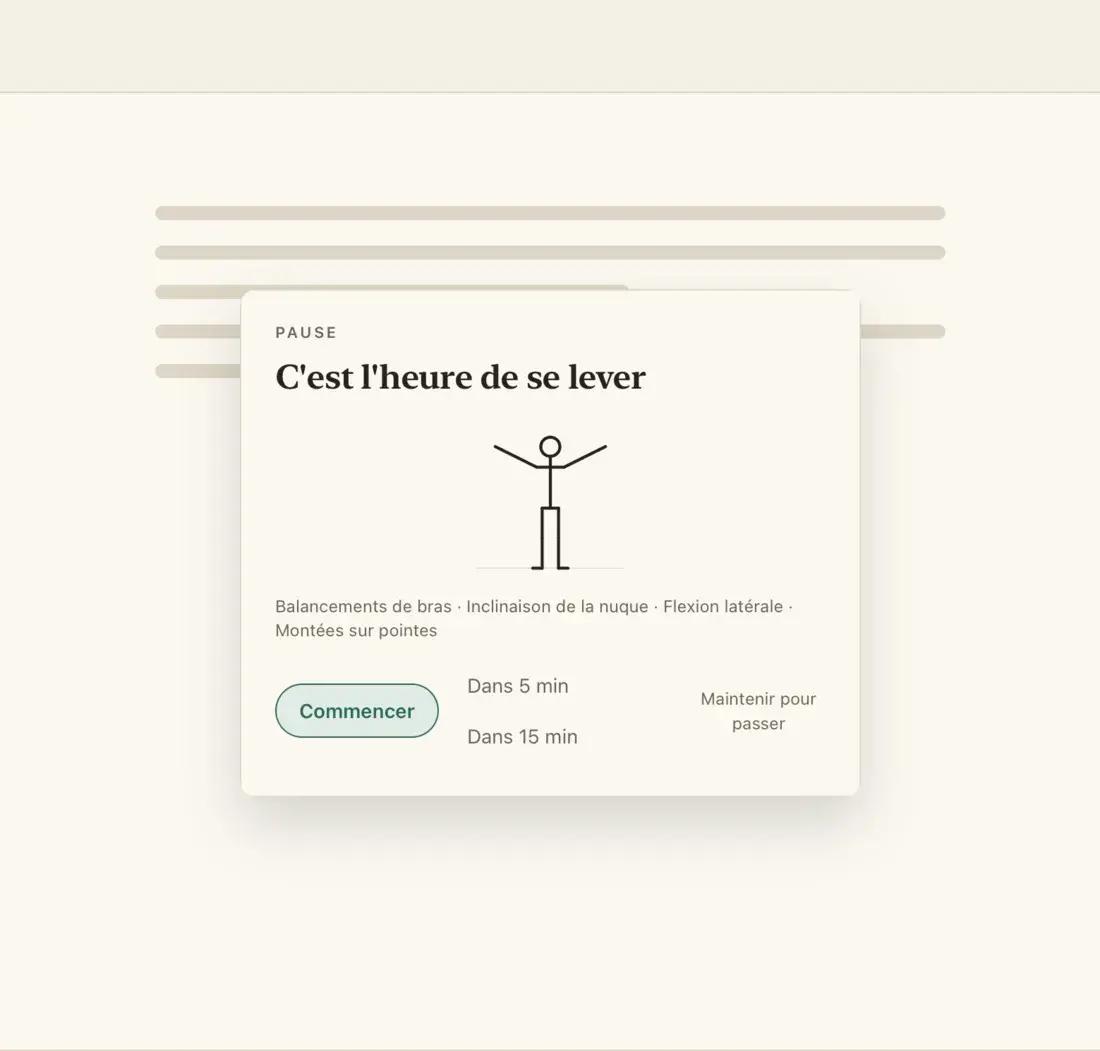 La carte de pause